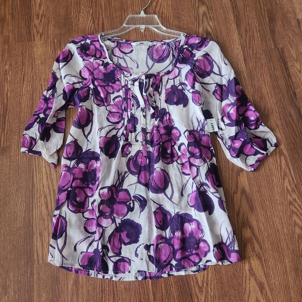 Old Navy Purple Floral Blouse